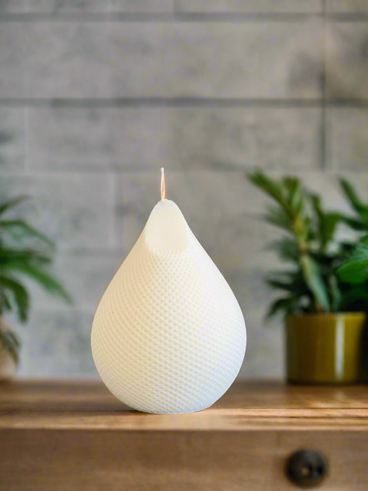 Tear Drop unscented Pillar Candle